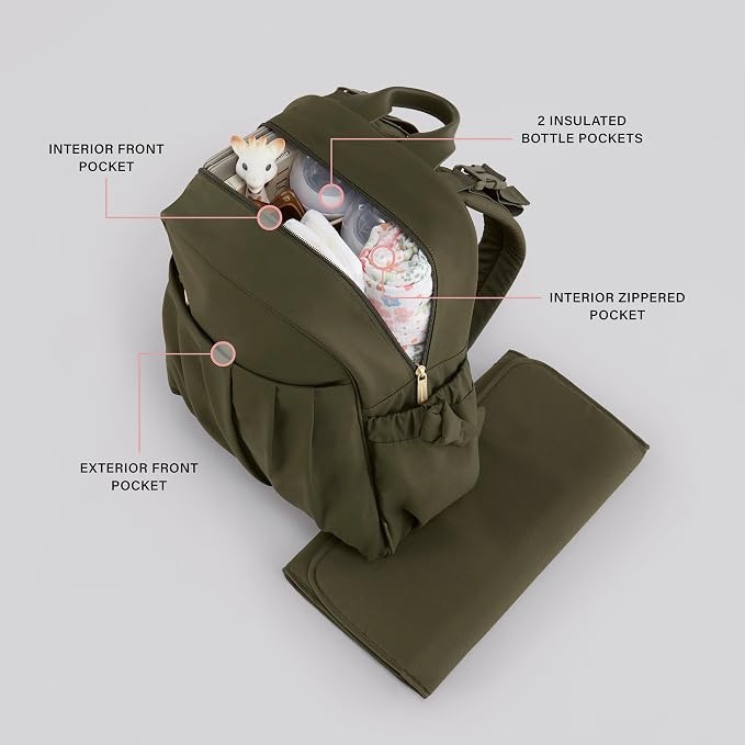 Motherhood Gathered Pocket Backpack Diaper Bag with Stroller Straps - Image 6