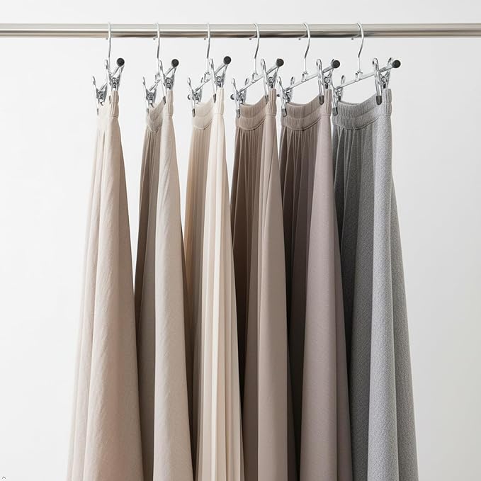 Mawa by Reston Lloyd Non-Slip Space-Saving Clothes Hanger For Pants & Skirts with Two Clips, Style K/40D, Set of 10, 15 3/4"L, Black - Image 8