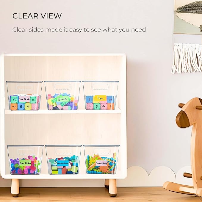 Clear Stackable Storage Bins, Plastic Toy Organizers and Storage with Lids, Toy Bins for Kids Organizer, Storage Container for Organizing for Playroom, Toy Storage Organizer Holds Toys(6) - Image 3