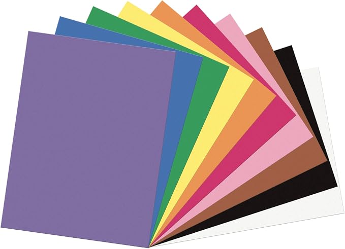 Prang (Formerly SunWorks) Construction Paper, 10 Assorted Colors, 9" x 12", 200 Sheets by Prang