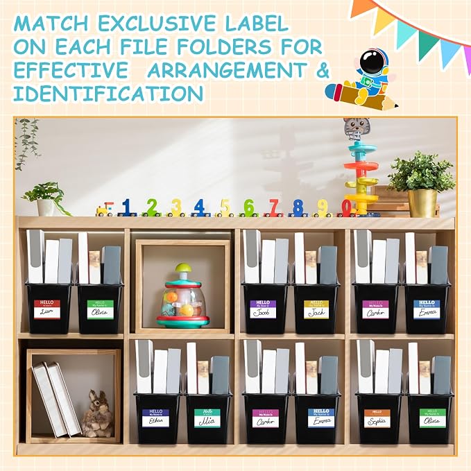 Fuutreo Classroom Book Bins Plastic Organizer Box, Black, 36 | Classroom Library, Magazine Binder File Folder Storage Boxes, Bulk Pack for Office School Home Supplies, Sturdy Plastic - Image 5