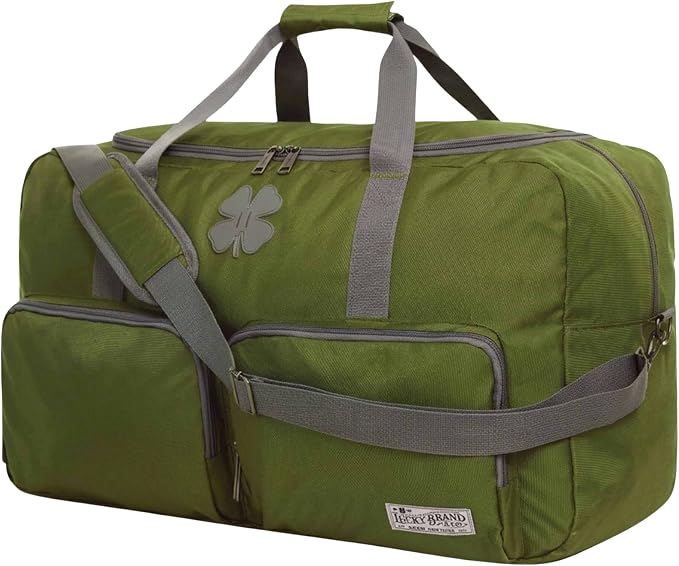 Lucky Brand Large Duffle Bag for Travel, Foldable Weekender Duffel bag | Travel Overnight Duffel bag, Adjustable Shoulder Strap, Front Zip Pockets, Spacious Capacity, Unisex Lightweight Travel Bag by LuckyBrand