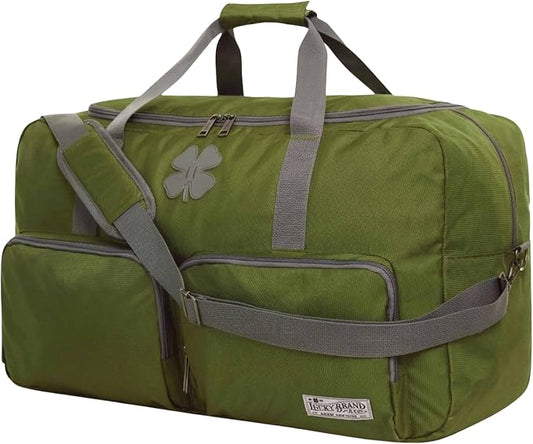Lucky Brand Large Duffle Bag for Travel, Foldable Weekender Duffel bag | Travel Overnight Duffel bag, Adjustable Shoulder Strap, Front Zip Pockets, Spacious Capacity, Unisex Lightweight Travel Bag by LuckyBrand