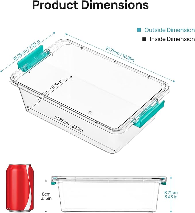 Vtopmart 4 Pack 3 Qt Clear Storage Bins with Lids for Building Blocks，Craft | Stackable Plastic Organizer Box for Home, Classroom, Office, Craft Room, Small Containers for Art Supplies, Stationery - Image 2