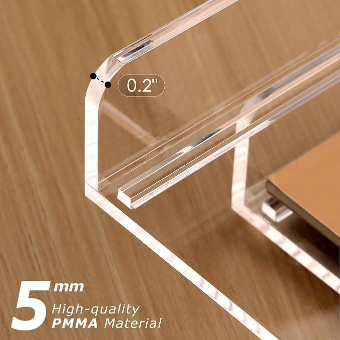 SANRUI 4 Tier Stackable Paper Letter Tray, Acrylic Vertical File Tray A4 Desk Organizer and Accessories Sorter Trays, Clear Workspace Office Supplies Organizers,12inx9.25inx6.6in - Image 6