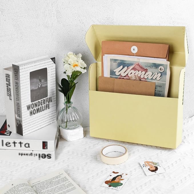 Lineco Archival Document Storage Box, Tan, 15.5" x 10.5" x 2.5" | Legal-Sized, Metal Edge, Acid-Free Boxboard Case, Organize Files, Prints, Photos - Image 5