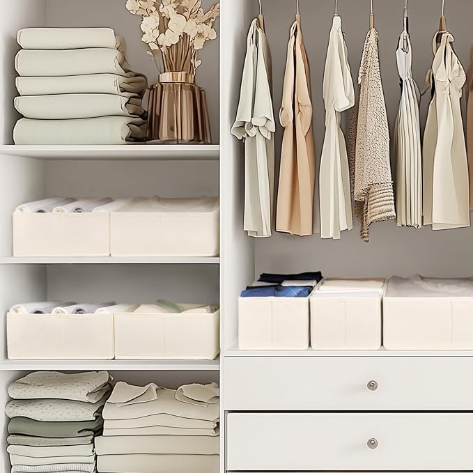Drawer Organizer Clothes, 10 Pack Dresser Organizer for Baby Clothes, Underwear, Sock- Foldable Closet Organization and Storage Dividers Bins for Nursery, Bedroom (Beige) - Image 7