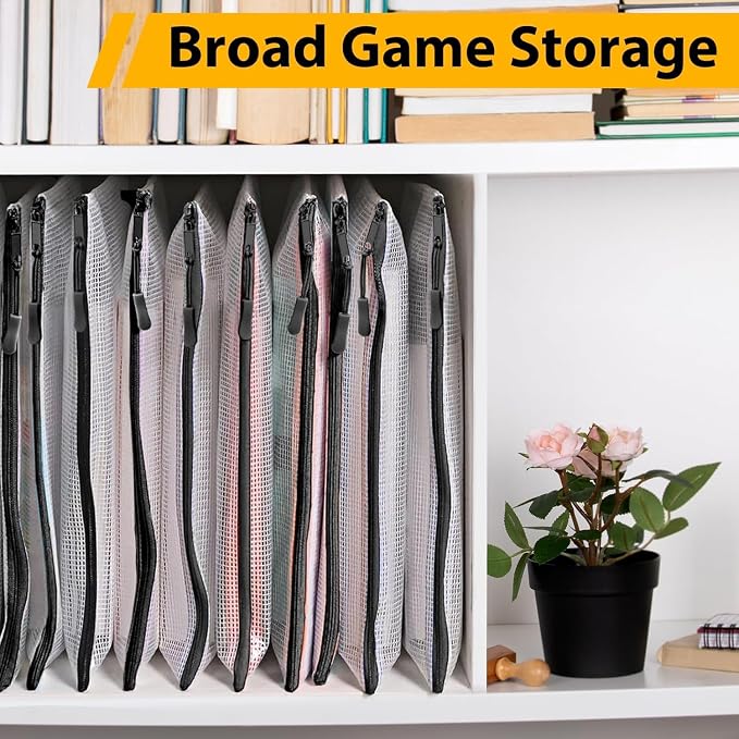 24pcs A4 Mesh Zipper Pouch File Bags, 12pcs Large A3 and 12pcs Letter A4,Black Reusable Zipper Bags for Organizing Storage, Waterproof Puzzle Bag, Board Game Storage and School Office Supplies - Image 4