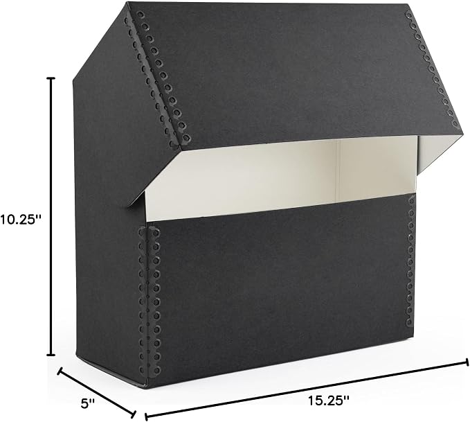 Lineco Archival Document Storage Box, Black, 15.5" x 10.5" x 5" | Legal-Sized, Metal Edge, Acid-Free Boxboard Case, Organize Files, Prints, Photos - Image 8
