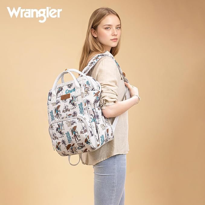 Montana West Wrangler Callie Diaper Bag Backpack with Stroller Straps Western Pattern Multifunction Baby Travel Bag WG2204-91102BG - Image 5