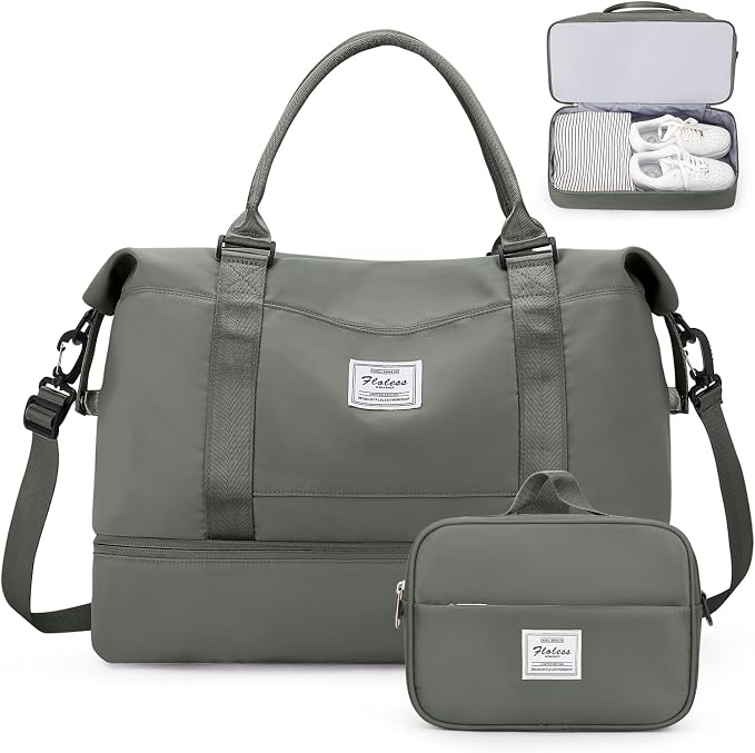 Weekender Bags for Women, Personal Item Travel Bag with Shoes Compartment | Overnight Travel Duffel Bag with Toiletry Bag, Airplane Friendly Carry-On Bag by SYCNB