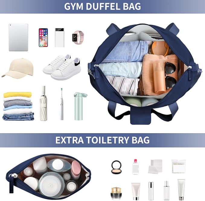 Gym Bag for Women, Personal Item Travel Bag with Shoes Compartment for Trip | Weekender Overnight Duffel Bag with Wet Pocket, Hospital Bag for Women Labor Delivery, Carry On Bag for Travel, Gym, Weekend - Image 4
