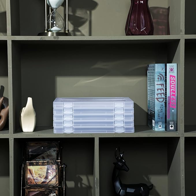 Outus 30 Pieces A4 File Box Paper Photo Storage Box A4 Portable Project Case Clear Plastic Document Magazine Organizer for Back to School Office Supplies Accessories - Image 5