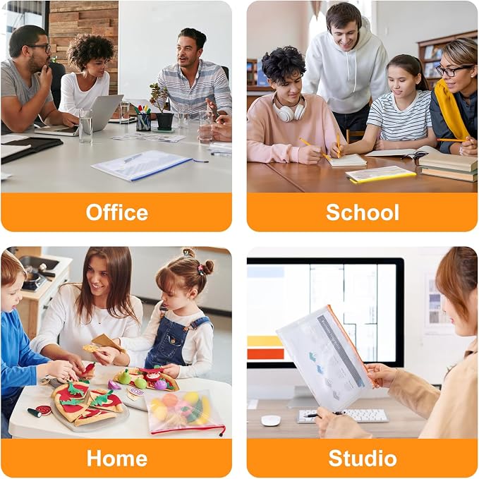 64 Pack A4 Letter Size Mesh Zipper Pouch Bags, 8 Colors | Waterproof, Document Zipper Pouches for Storage, Teacher School, Office, Toys, Puzzle, Home, Travel - Image 7