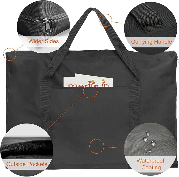 Cupohus 25" x 37" Lightweight Art Portfolio Bag (Edition 2.0) with Outer Pockets and Handle, Student Carry Transport Storage Bag for 24" x 36" Artworks - Image 5