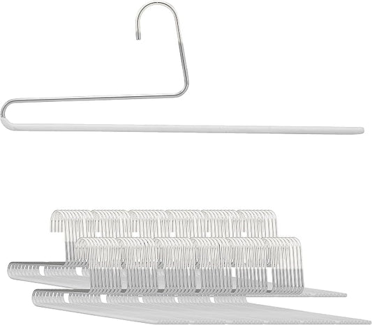Mawa by Reston Lloyd Non-Slip Space Saving Clothes Hanger with Single Rod for Pants, Style KH35U, White, Set of 160 by Mawa