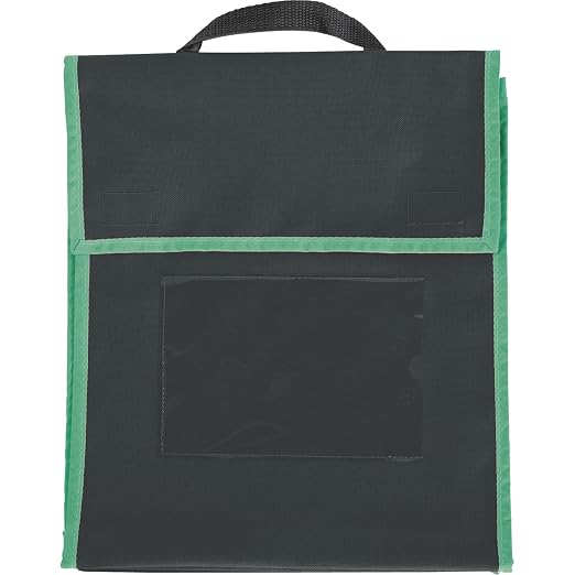 Really Good Stuff Store More Medium Book Pouches, 4-Pack, Black/Neon Trim | Ages 4+, PreK+, Stitched-on Handle, Clear Name Tag Pocket, Durable Fabric, Water Resistant, Send Home Books & Homework - Image 4