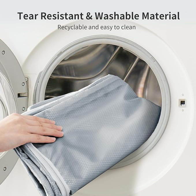 Comforter Storage Bag 66 L - 3 Pack Blanket Storage Organizer Compression Bags, Large Capacity Ultra Space Saving Self Organize for Bedding, Pillow, Duvet, Sheet Storage with Zipper Window - Image 5