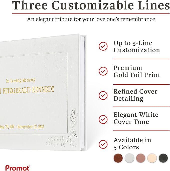 Funeral Guestbook - Guestbook for Funeral Celebration (White) | Elegant Memorial Keepsake, Premium Hardcover Construction, Thoughtfully Designed for Services, Lasting Tribute to Loved Ones - Image 6