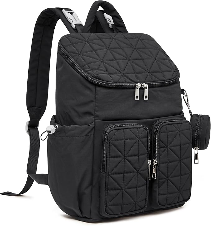 G4Free Diaper Bag Backpack for Moms Dads Travel Baby Bag with Pacifier Case & Insulated Pockets,Black - Image 8