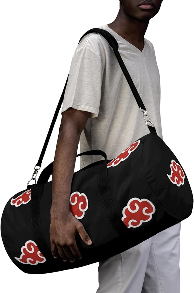 Anime Gym Bag for Women Men - Large Capacity Waterproof Workout Fitness Travel Sports Bags Fashion Street Camping Expandable Carry On Duffle Bag For Couple (Red Cloud) PTY - Image 4