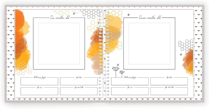 Lucy Darling Baby Memory Book – Honey Bee | Luxury Baby First Year Book & Photo Album | Gender Neutral Keepsake Journal for Milestones, Memories & Photos | Thoughtful Pregnancy Gift - Image 3