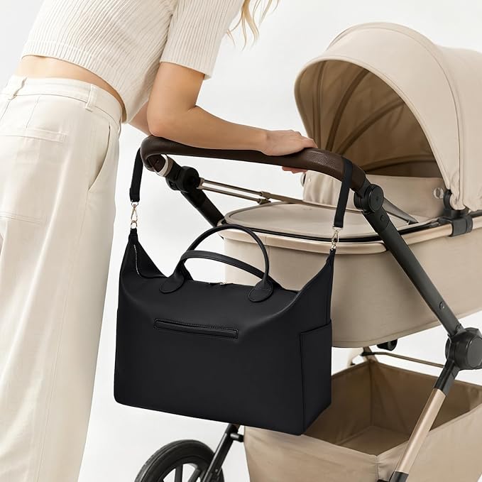 Diaper Bag Tote Convertible Vegan Leather Diaper Tote Backpack Diaper Mommy Bags Hospital Bag Work Totes - Image 2
