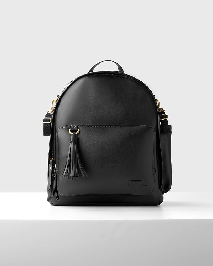 Skip Hop Diaper Bag Backpack: Greenwich Multi-Function Baby Travel Bag with Changing Pad and Stroller Straps, Vegan Leather, Black - Image 12