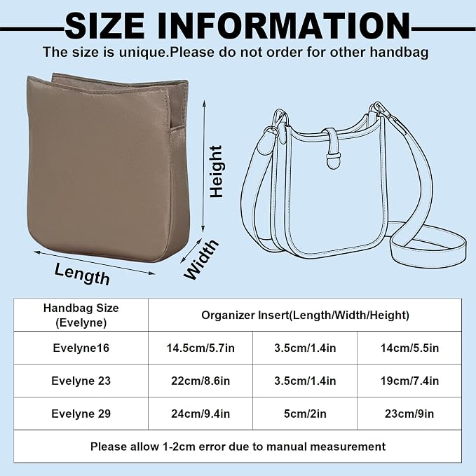 Purse Organizer Insert, Nylon Inner Liner Bag for Hermes Evelyne 16/23/29 Durable Storage Bag Organizer Zipper Bag (Style-02, E23) - Image 5