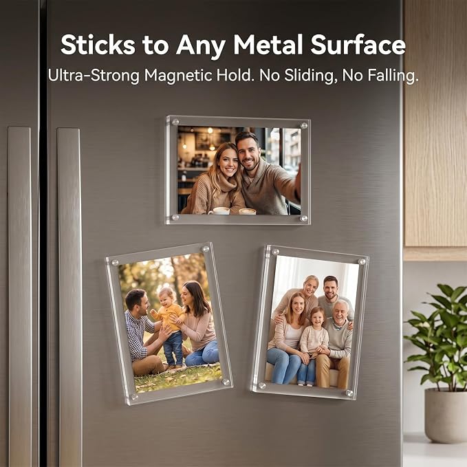 11x14 Acrylic Picture Frames, Clear Double Sided Magnetic Display | Crystal Clear Frameless Photo Frames, Freestanding Desktop Display with Detachable Stand & Gift Box - Image 7