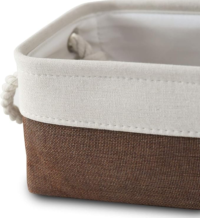 Small Storage Baskets for Shelves,Fabric Storage Baskets for Closet,Rectangular Collapsible Baskets for organizing Clothes,Books,Gifts - Image 4