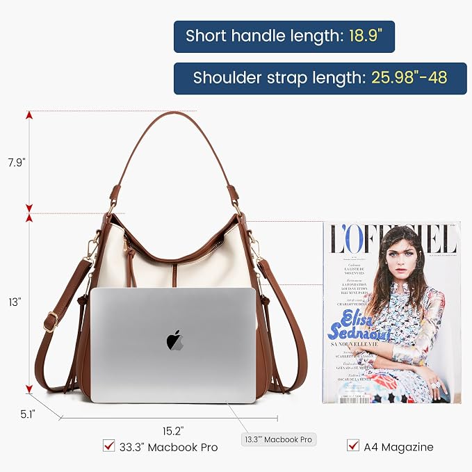 Hobo Crossbody Bag for Women, Designer Shoulder Purse Handbags - Image 4