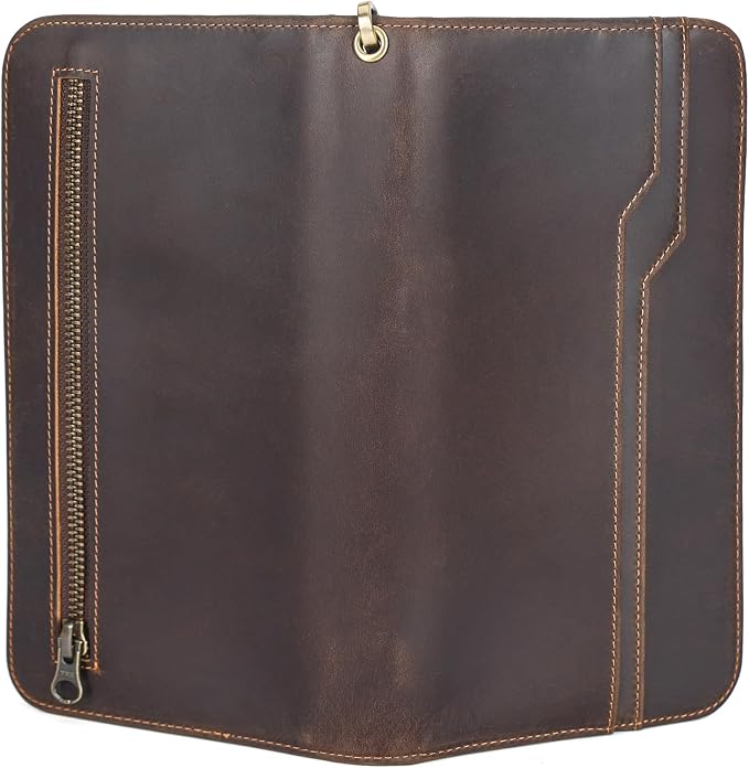 Polare Full Grain Leather Family Travel Passport Wallet and Documents Organizer RFID Blocking Case Holder Fits 6 Passports for Men and Women - Image 8
