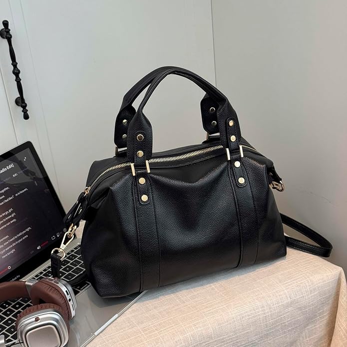 Handbags and Purses for women Vegan Leather Tote Bag for Women Satchel Shoulder Bags Travel Purse with Compartments - Image 3