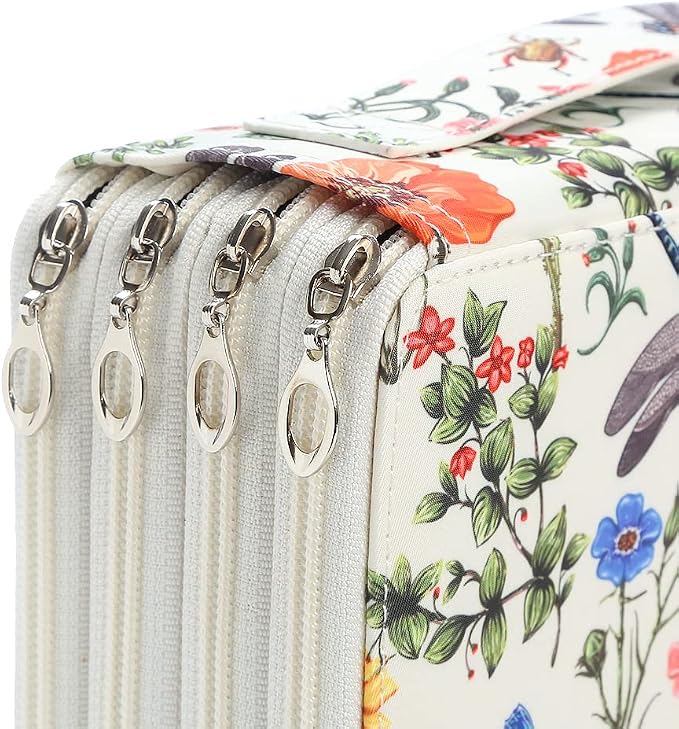 200 Slots Colored Pencil Case Organizer 4-Layer Zipper Bag | Portable Art Supply Organizer, Twill Oxford fabric Large Capacity Colored Pencil Case with Handle for 200 Watercolor Pencils - Image 5