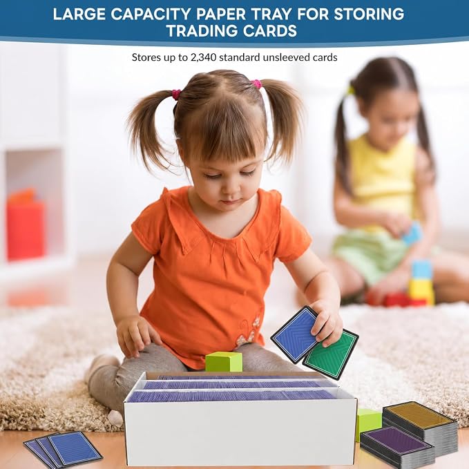 6 Pack Trading Card Storage Box, 2340 Count Card Storage Box White Sports Cards Storage Box Card Organizer Box Bulk Cardboard Card Storage Trading Card Box for Organizing Soccer Basketball Game Cards - Image 6