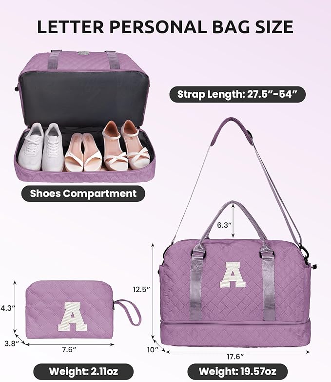 Women's Gifts-Personalized Duffle Bag with Shoe Compartment | Dance Bag-Weekender Bags, Overnight Bags for Travel, Graduate Gift,Gifts for Best Friend Woman-Gift for Young Women - Image 3