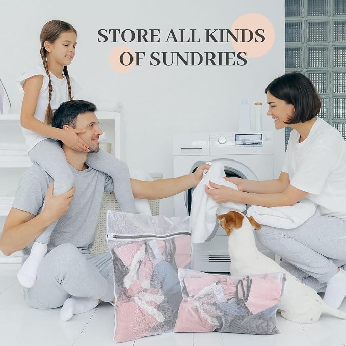 Nuenen 36 Pcs Mesh Laundry Wash Bags with Zipper Machine Washable Lingerie Bags for Washing Delicates Clothes Garment Underwear Blouse Hosiery Socks Travel (23 x 23 Inches,Gray) - Image 7