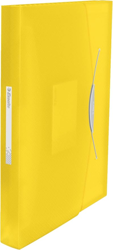 Esselte A4 Expanding Project File, Integrated Index with 6 Expanding Compartments, Elastic Closure, Flexible Plastic, Yellow, VIVIDA Range, 624020 - Image 2