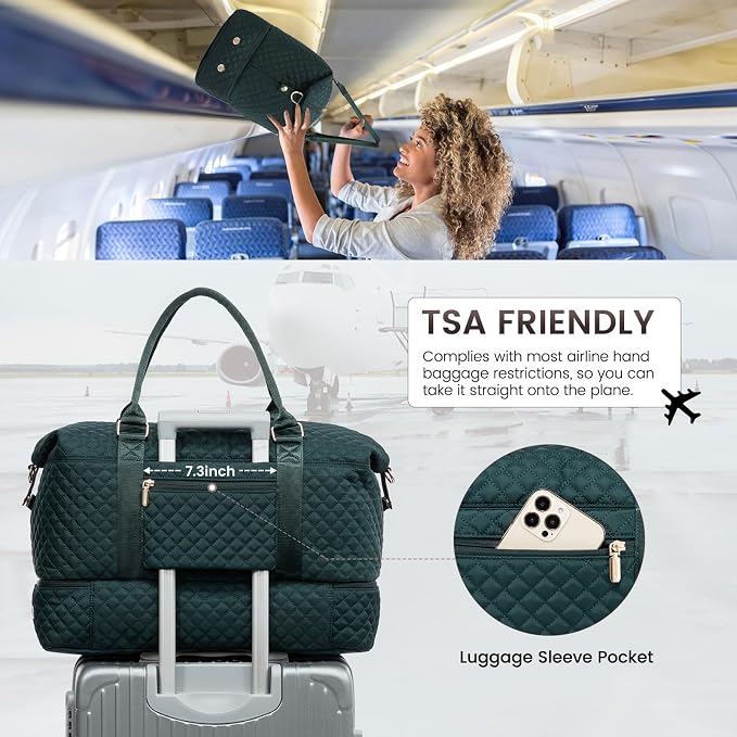 LOVEVOOK Travel Duffle Bag,Weekender Bags for Women with Shoe Compartment，Carry on Overnight Bag with Toiletry Bag,Gym Duffel Bag with Wet Pocket, Hospital Bags for Labor and Delivery - Image 4