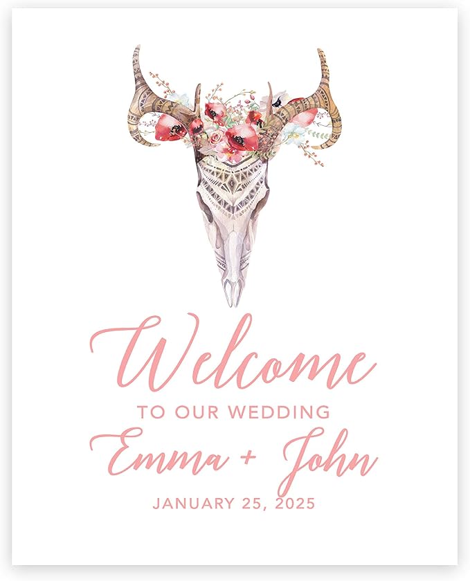 Andaz Press Custom Large Canvas Wedding Guest Book Alternative, 16 x 20 Inches, Boho Woodland Vertical Personalized Sign Our Canvas Guest Book Signs for Wedding Rustic Woodland Boho Theme Events by AndazPress