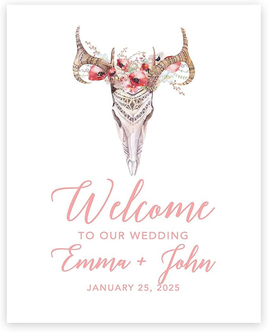 Andaz Press Custom Large Canvas Wedding Guest Book Alternative, 16 x 20 Inches, Boho Woodland Vertical Personalized Sign Our Canvas Guest Book Signs for Wedding Rustic Woodland Boho Theme Events by AndazPress