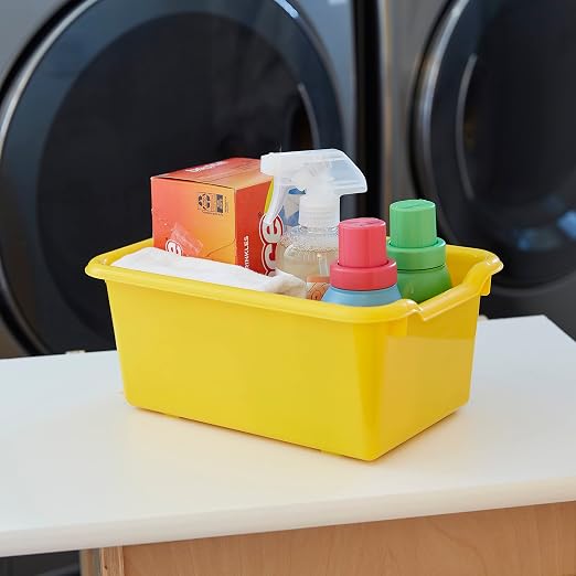 ECR4Kids Scoop Front Storage Bins, Multipurpose Organization, Yellow, 25-Piece - Image 7
