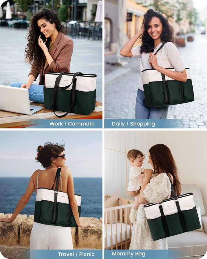 LOVEVOOK Tote Bag for Women Work, Nurse Laptop Bag for Women, Utility Everything Tote For Work/Travel/College/Daily, Professional Computer Purse Large Handbag With Multi Pockets - Image 9