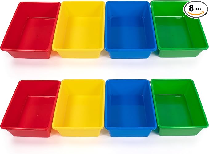 Humble Crew Plastic Storage Bins for Kids, Large Removable Toy Organizer | BPA-free, lightweight, fits cubbies and bookshelves, compatible with most toddler shelving for playroom, bedroom, or nursery by HumbleCrew