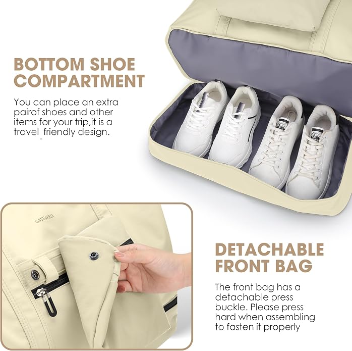Women's Weekender bag Travel Duffel Bag with Shoe Compartment 21-inch Airline-Approved Carry-On, 2-Piece Overnight Bag Set Personal Item Luggage - Image 5