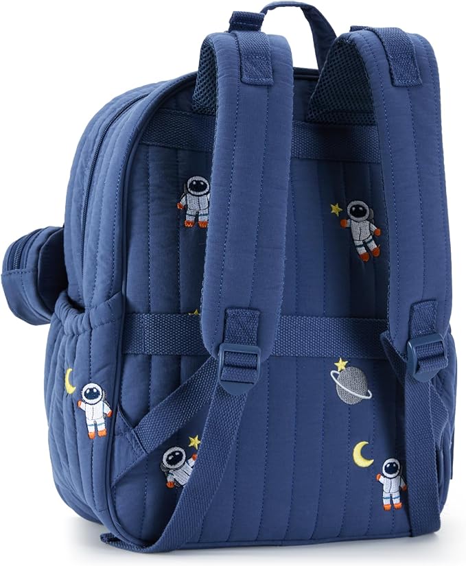 Large Diaper Bag Backpack with Changing Pad, Insulated Bottle Pockets, Travel & Hospital Bag for Mom & Dad (Large - Navy Astronauts) - Image 8