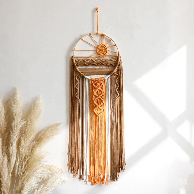 Artilady Mcrame Wall Hanging Tapestry Sun Art Decor, Boho Big Dream Catcher | Large Tapestry, Handmade Woven, Farmhouse Rustic, Colorful Sun Wall Art, Bedroom Living Room Nursery Home Decor by Artilady