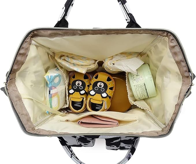Large Capacity Baby Diaper Bag Backpack Waterproof Travel Nappy Diaper Bags Cute for Girls Boys (Cows) - Image 6