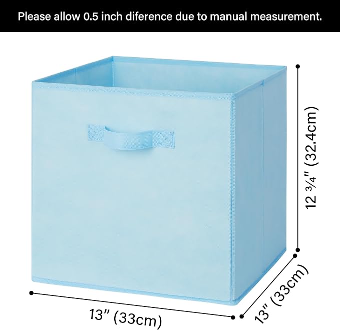 GRANNY SAYS 13 Inch Cube Storage Bins, Pastel Color, 6-Pack | Collapsible, Colorful Fabric Storage Bins with Thickened Base Plate, Sturdy Handles, Decorative Baskets for Shelves, Closet - Image 6